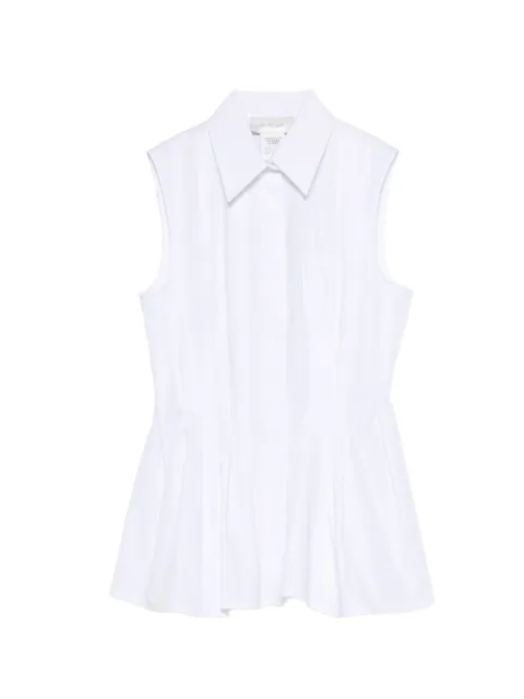 Sportmax sleeveless heavy cotton canvas shirt - optical white White 2612111052600