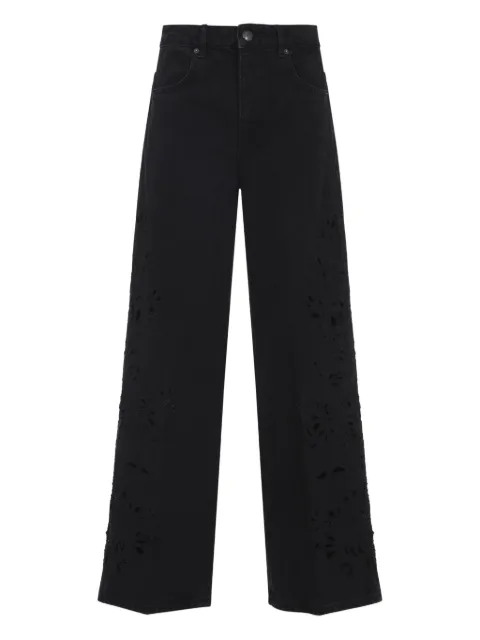 FARM Rio floral-appliqué five-pockets jeans Black 344820
