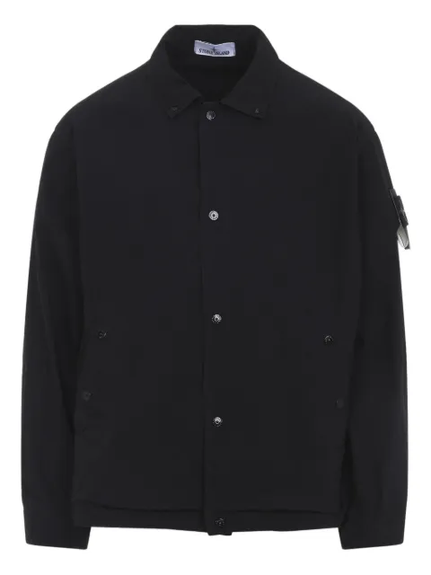 Stone Island logo-patch shirt jacket Black L1S154100041S0042
