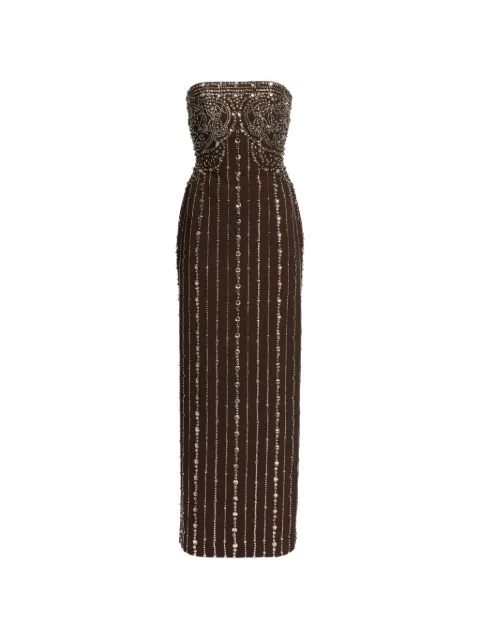 Elie Saab stud-embellished maxi dress Brown D0970NF25BEC07