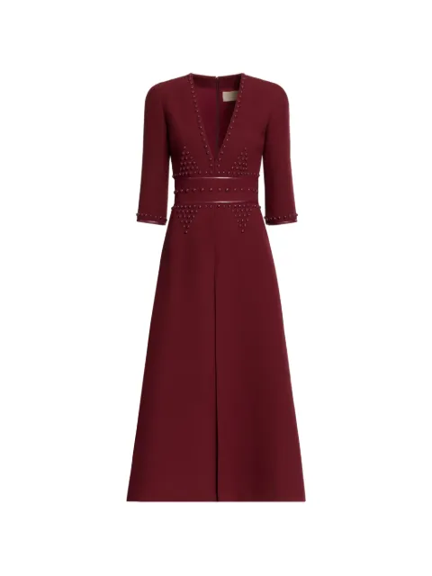 Elie Saab stud-embroidered midi dress Red D0853EF25WOL03