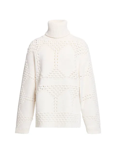 Elie Saab ribbed-knit turtleneck sweater White TO222NF25CK011