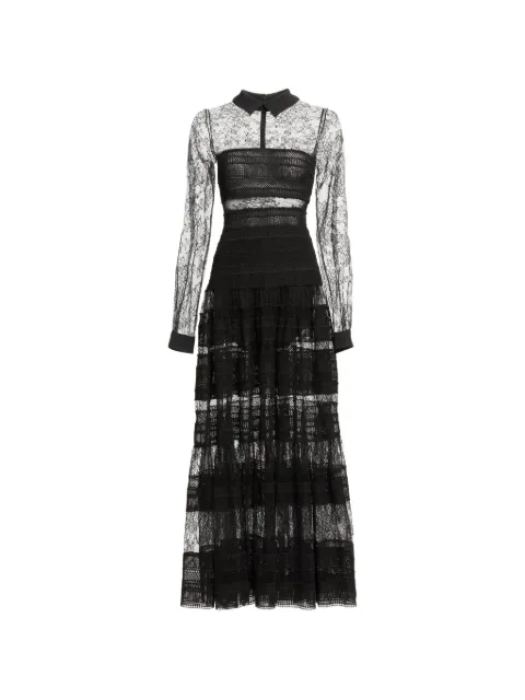 Elie Saab lace-detail midi dress Black D0911NF25MCL01