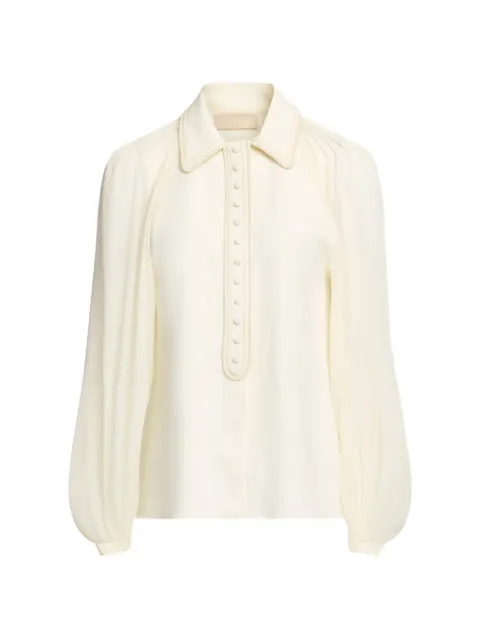 Elie Saab cord-embellished shirt Neutrals SH132EF25CD020