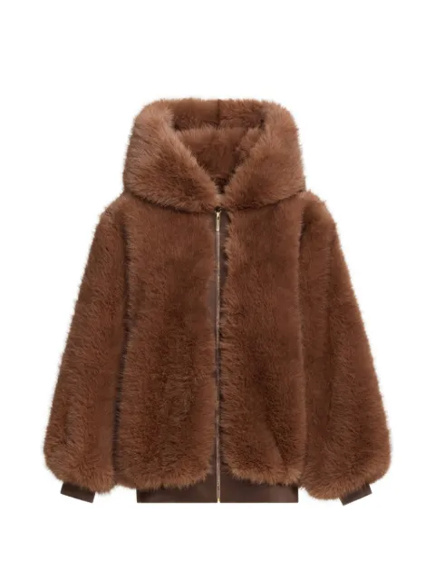 Elie Saab zip-up hooded jacket Brown J0181NF25FR006