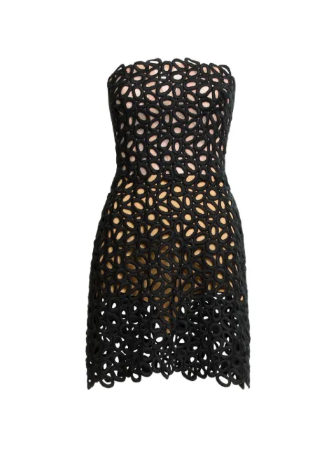 Elie Saab Macramé mini dress Black D0943NF25MC011