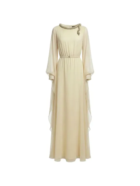 Saiid Kobeisy crystal-snake embellished dress Neutrals RTCARD26LD006