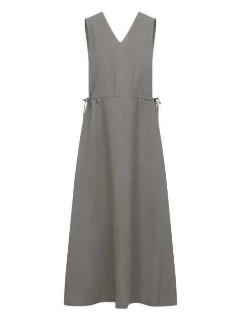 Peserico V-neck midi dress Grey A0222405435