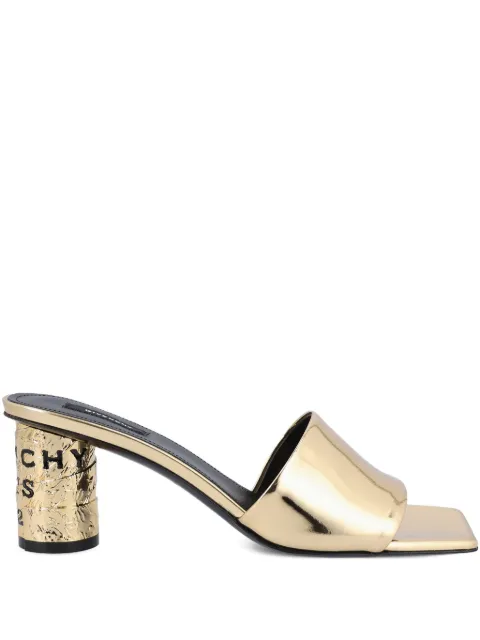 Givenchy mirror-effect leather heeled sandals Gold BE30AGE2DD715