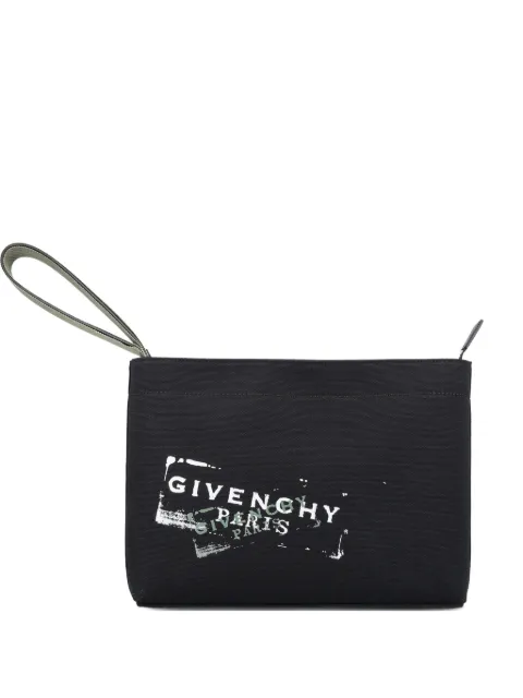 Givenchy logo-print clutch bag Black BK60FVK21H001