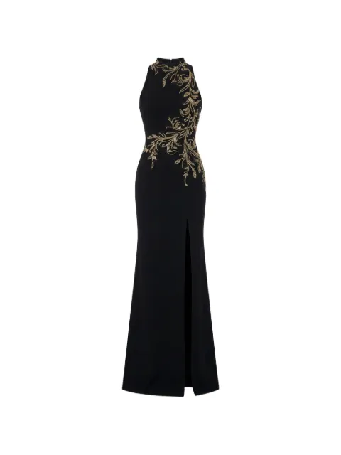 Saiid Kobeisy halterneck embellished maxi dress Black RTCALU26LD007