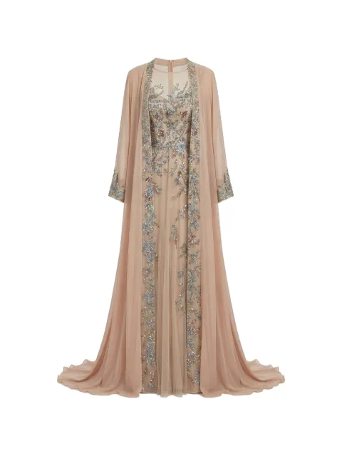 Saiid Kobeisy sequin-embellished cape gown Neutrals RTCARD26LD010