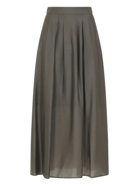 Peserico pleated-detail midi skirt Brown A0503601939