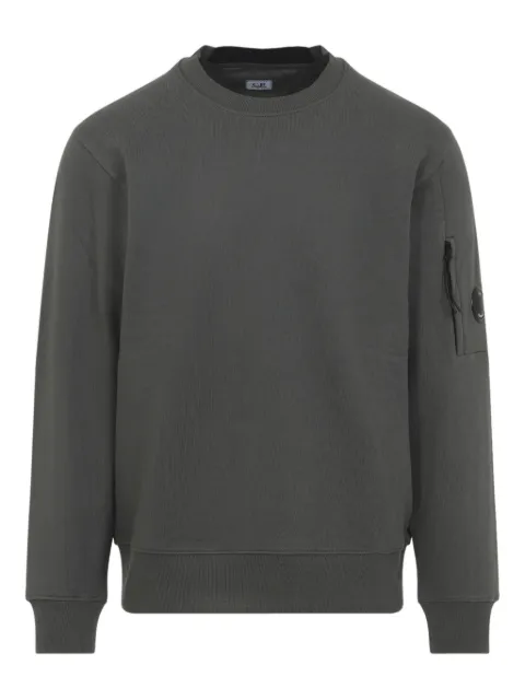C.P. Company diagonal raised fleece crewneck Lens sweatshirt Grey 20CMSS713A005086W921