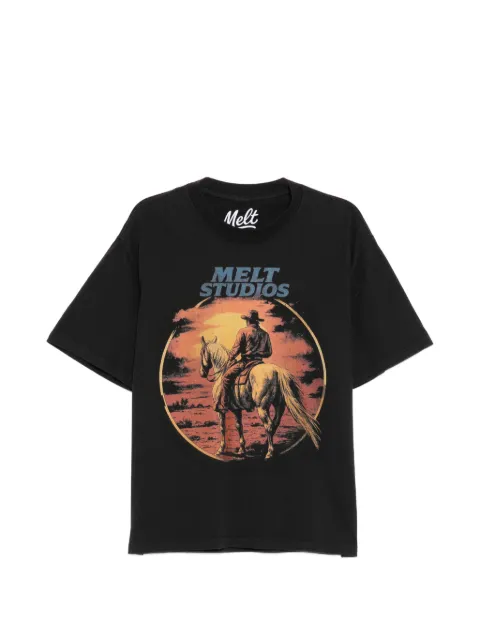 Melt round-neck printed T-shirt Black MS5138
