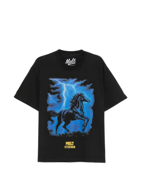 Melt horse graphic T-shirt Black MS5141