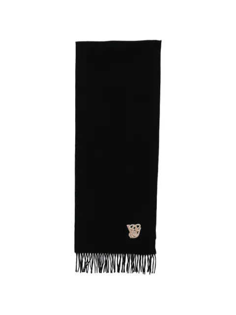 Valentino Garavani monogram fringed scarf Black YET028SSC