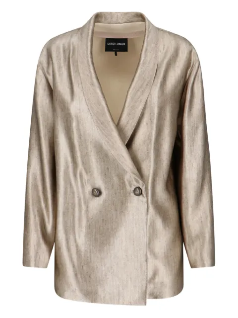 Giorgio Armani double-breasted silk blazer Neutrals GW002825TE20145