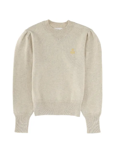 MARANT ÉTOILE Kelaya puff-sleeve logo sweater Neutrals PU0039FAA3L75ELGLY