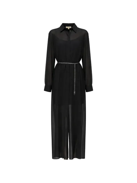 Michael Michael Kors long-sleeve midi shirt dress Black MR683BI7R3