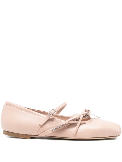 Jimmy Choo Loli Ballerina crystal-embellished ballet flats Pink LOLIBALLERINAFNZ