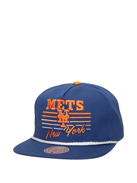 Mitchell & Ness embroidered deadstock snapback cap Blue HM9132NYMBLUE