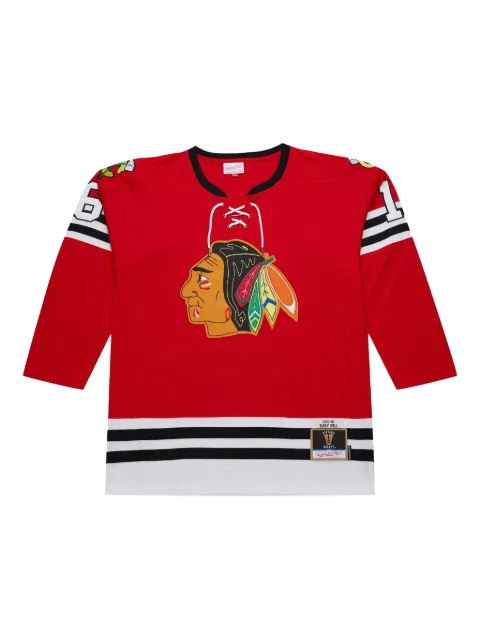 Mitchell & Ness 1960 Chicago Blackhawks dark hockey jersey t-shirt Red JY9065CBHSCAR