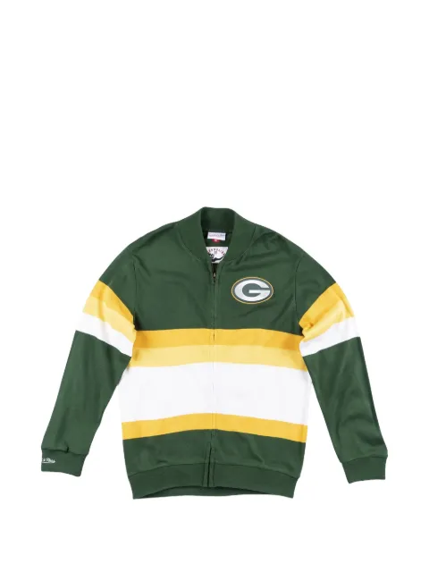 Mitchell & Ness NFL front stripe full zip sweatshirt Green SWTRAJ18024GBPHNGN
