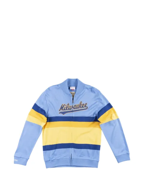 Mitchell & Ness x MLB Milwaukee Brewer full-zip sweatshirt Blue SWTRAJ18024MBRLTBL
