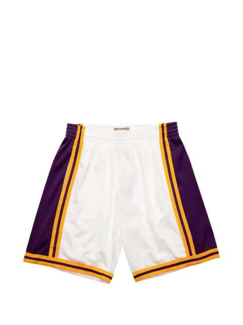 Mitchell & Ness Los Angeles Lakers 1984-85 striped swingman reload shorts White SMSHGS20070LALWHIT84
