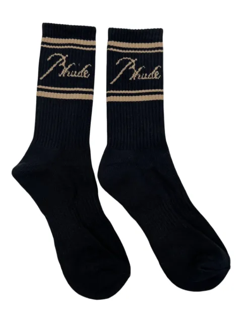 RHUDE logo striped socks Black RHPS26SO02750