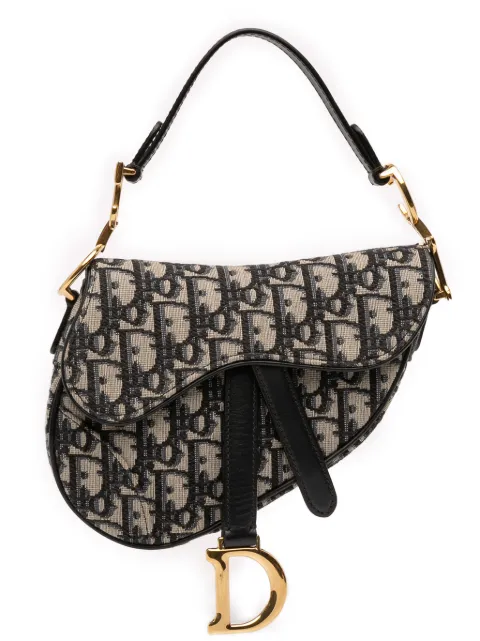 Christian Dior Pre-Owned 2018 Mini Oblique Canvas Saddle Bag satchel Blue NI1SXMHV8DO1WGCK