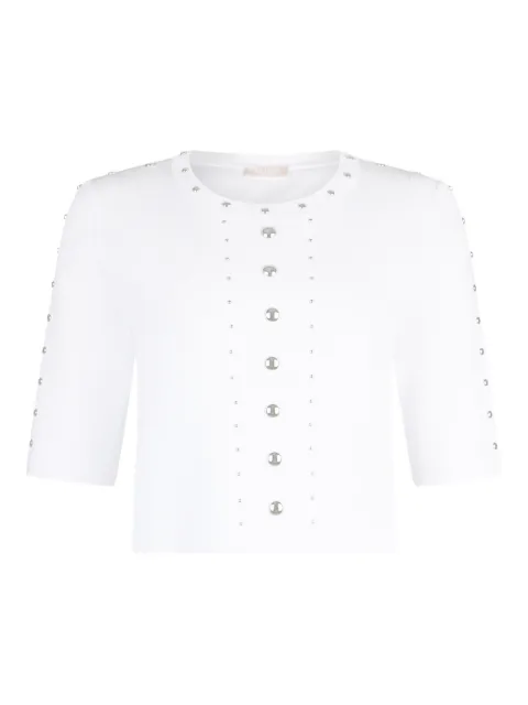 LIU JO studded knitted top White WA6092MS55N10701