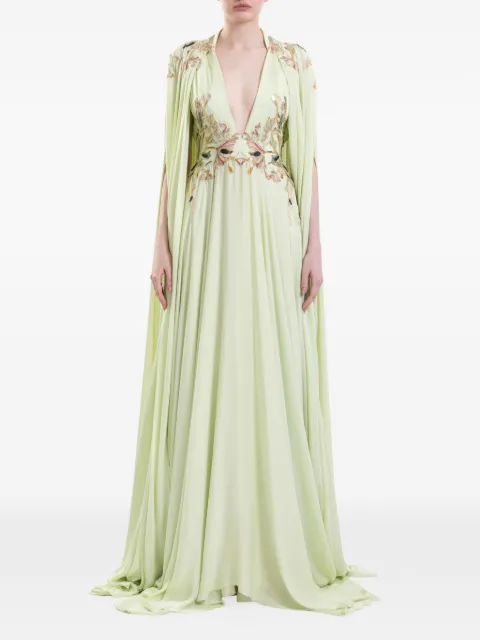 Saiid Kobeisy flowy embroidered maxi dress Green RTWSS2643