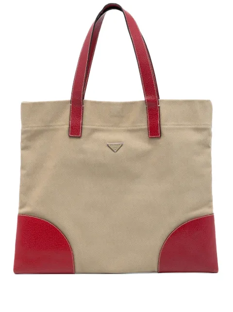 Prada Pre-Owned 2000-2013 Cinghiale Trimmed Canapa tote bag Brown YZUFY9BG8G9NRMWB