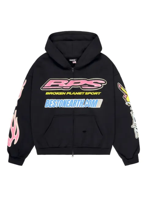 BROKEN PLANET Fast Boyz graphic-print hoodie Black BPFH01