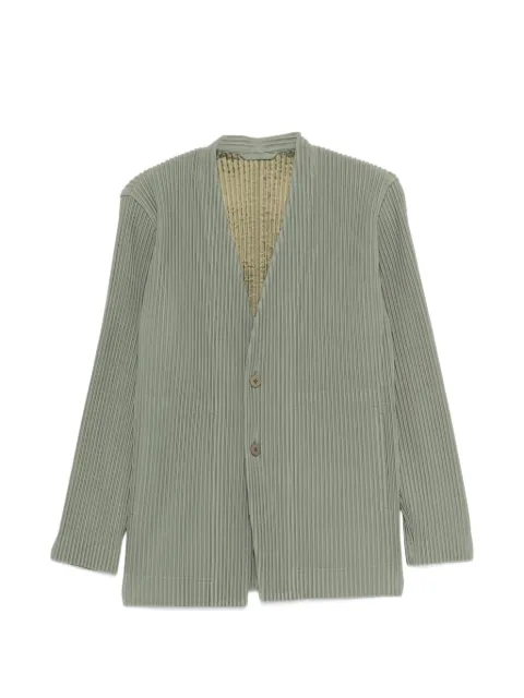 Homme Plissé Issey Miyake ingle-breasted pleated blazer Green HP58JD155