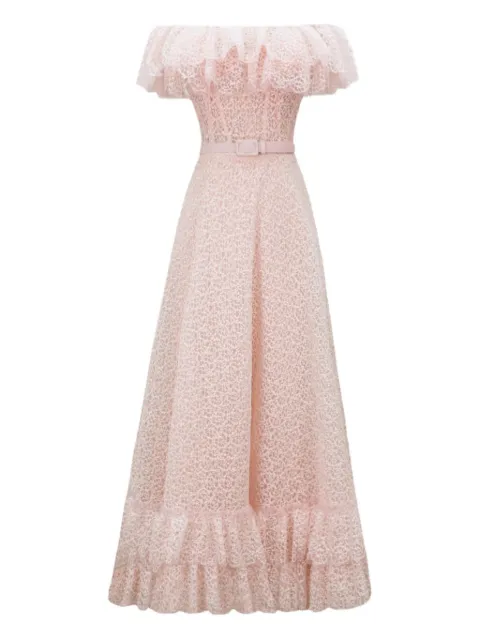 Gemy Maalouf off-shoulder ruffled dress Pink GMSS257477MD