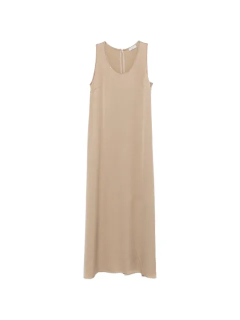 Peserico embellished-neck sleeveless midi dress Neutrals A0204701943