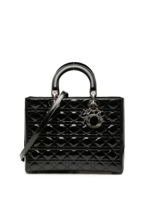 Christian Dior Pre-Owned 2012 Large Patent Cannage Lady Dior satchel Black NX5O1SJCSBMZ1R6R