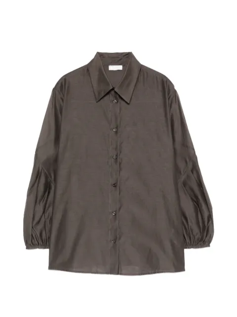 Peserico gathered-sleeve shirt Brown A0634408372
