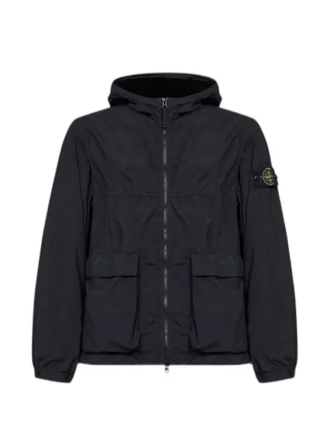 Stone Island hooded patch-pocket jacket Black L1S154100112S0345