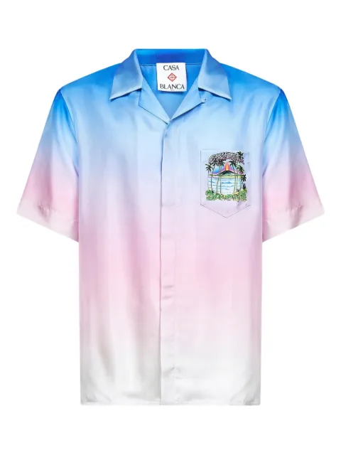 Casablanca volcano-print gradient shirt Blue MSP26SH00310