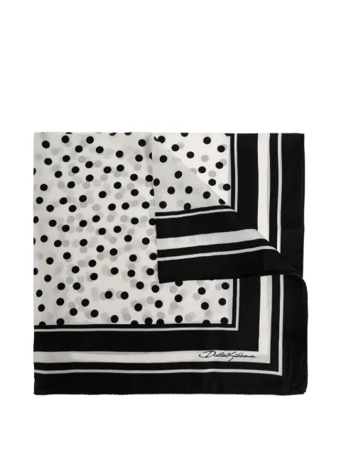 Dolce & Gabbana polka-dot silk scarf White GQ348EG0JSV