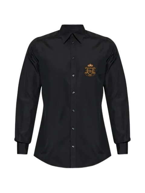 Dolce & Gabbana logo-embroidered shirt Black G5ML1ZGK278