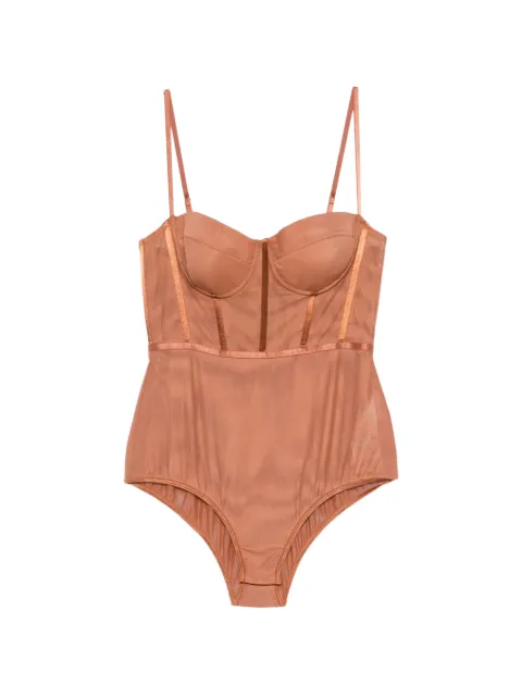 ZIMMERMANN ribbon-trim corset bodysuit Orange 7170TC261
