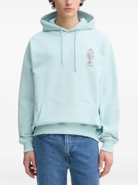 Drôle De Monsieur vase graphic-print hoodie Blue FHO174CO127