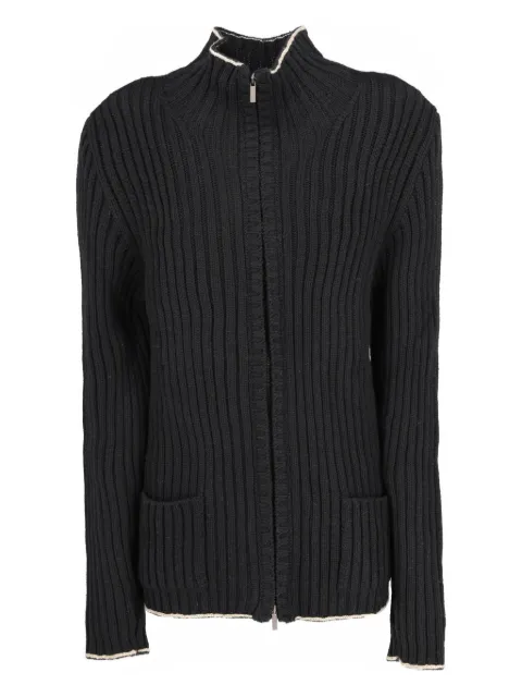 Kenzo Pre-Owned ribbed zip cardigan Black W251110