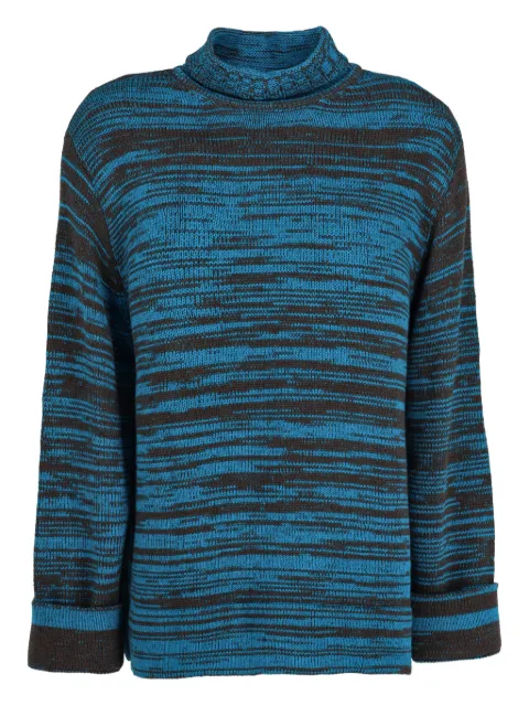 Kenzo Pre-Owned roll-neck striped sweater Blue W251118
