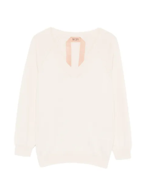 Nº21 V-neck top Neutrals A0117604